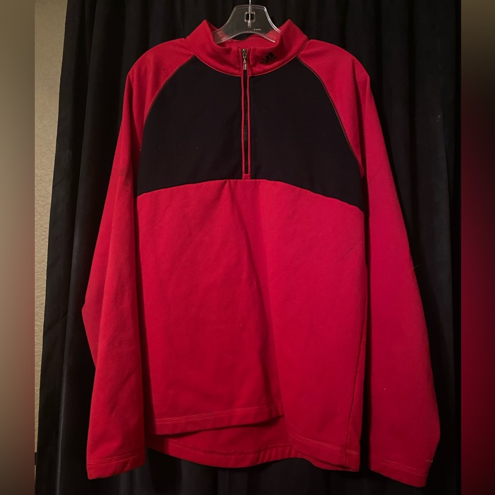 Adidas men’s small red and black zip up jacket clima-warm